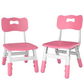 COMETBROOK Set of 2 Kids Desk Chairs, Height Adjustable, Ages 1.58 - Pink