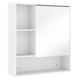 BRIARBROOK Wall-Mounted Bathroom Mirror Cabinet with Adjustable Shelves - White