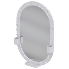 COASTDALE 60 x 90cm Oval Wall Mirror with Pegboard Frame - White