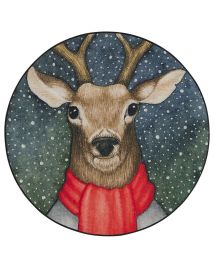 Jingle Bells Round Area Rug Christmas Print 140 cm - Green