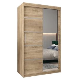 VICENZA 2 Door Mirrored Sliding Wardrobe Light Oak - 120cm