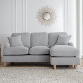 Corner Sofa - COCOON Fabric 3 Seater Left Hand Facing - Ice