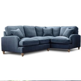 Corner Sofa - COCOON Fabric 4 Seater Left Hand Facing - Navy