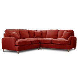 Corner Sofa - COCOON Fabric 5 Seater Right Hand Facing - Apricot