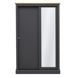 DARTFORD 2 Door Mirrored Sliding Wardrobe Grey - 113cm