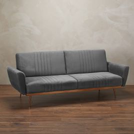 Nico Lavish Velvet 3 Seater Sofa Beds, Grey