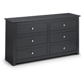 Grey Chest of Drawers - RAMSGATE Large Chest 6 Drawers