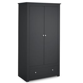 RAMSGATE 2 Door Wardrobe with 1 Drawer Grey - 97cm