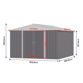 Garden Oasis Outdoor Metal Storage Shed with Lockable Door