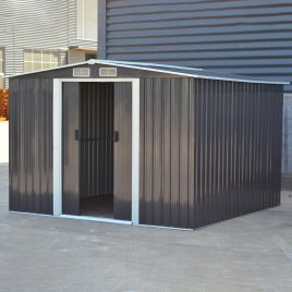Black Large Metal Garden Tool Storage Shed