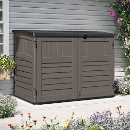 LORNVALE Stow Away Large Garden Storage Store - Stone Grey