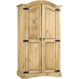 CARLISLE 2 Door Wardrobe Light Pine - 102cm