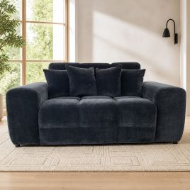 STACIE Fabric 2 Seater Sofa - Black