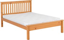 Monaco 4ft6 Double Bed Low Foot End - Antique Pine