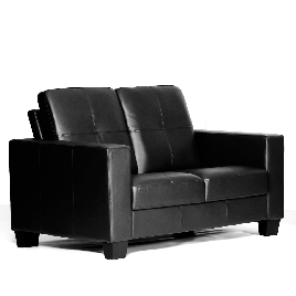 Wadrqua Luxurious Comfort 2-Seater Bonded Leather and PVC Sofa in Black