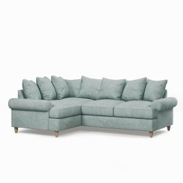 Corner Sofa - LUXE Fabric 3 Seater Right Hand Facing - Green