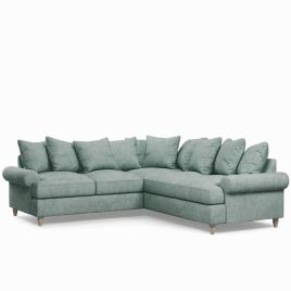 Corner Sofa - LUXE Fabric 4 Seater Right Hand Facing - Green