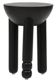PENWYTHA Round Column Detail Wooden Side Table - Black