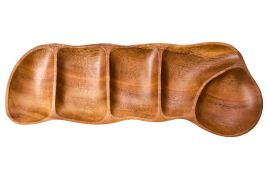 BRAVELYN Five Section Antipasti Dish Serving Platter - Brown