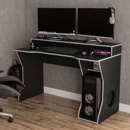 Ergonomic Enzo Gaming Computer Desk - Black with Silver