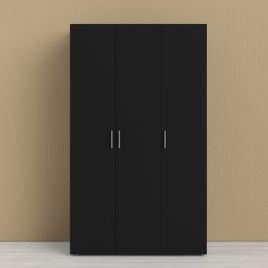 PEMBROKE 3 Door Wardrobe Black - 118.1cm