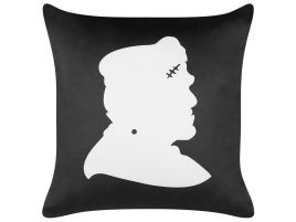 Frankensteins Night Velvet Cushion 45x45cm - Black White