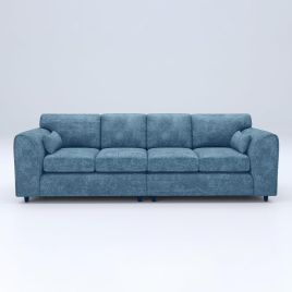 LORVANI Fabric 4 Seater Fullback Sofa - Sky Blue