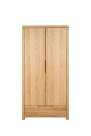CUBA 2 Door Wardrobe with 1 Drawer Oak - 93cm