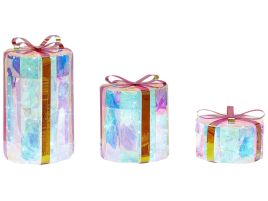 Frosty Glow Set of 3 LED Outdoor Christmas Gifts 30 cm - Multicolour
