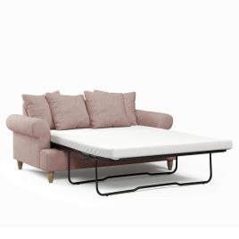 2 Seater Sofa Bed - LUXE Fabric - Light Pink