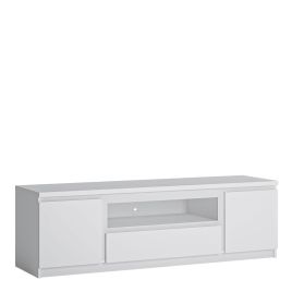 Fribo White Fribo 2 door 1 drawer 166 cm wide TV cabinet in White - Alpine White