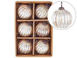 Ivoire Christmas Baubles Set of 6 - Silver