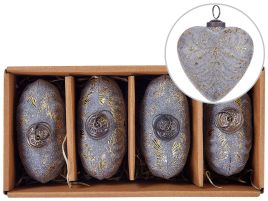 Feriable Christmas Baubles Set of 4 - Grey