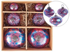 Astra Christmas Baubles Set of 6 - Pink
