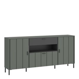Sideboard - ARUNDEL 2 Door 1 Flap 1 Drawer Sideboard Green and Grey 173.2cm