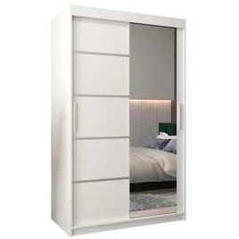 VICENZA 2 Door Mirrored Sliding Wardrobe White - 120cm