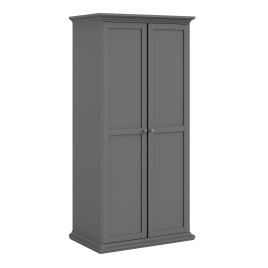 PORTHOPE 2 Door Kids Wardrobe Matt Grey - 96.2cm