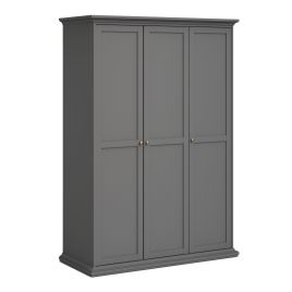 Paris Wardrobe with 3 Doors in Matt Grey