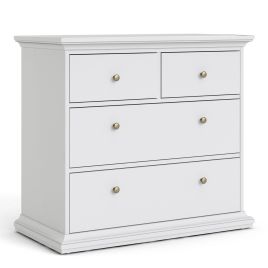 White Chest of Drawers - PORTHOPE I Large Chest  4 Drawers