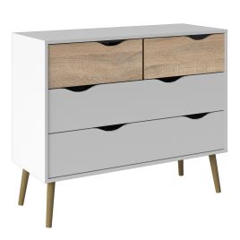 White Chest of Drawers - OSSETT II Large Chest 4 Drawers