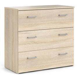 SUFFOLK Oak Finish Chest of Drawers - Medium-sized, 3 Drawers