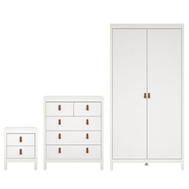 BURNLEY 2 Door Wardrobe Set 3 Piece - White