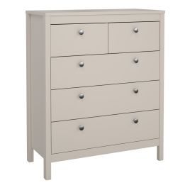 MEMPHIS Beige Chest of Drawers - Medium-sized, 5 Drawers