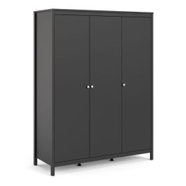 MEMPHIS 3 Door Wardrobe Matt Black - 149.8cm