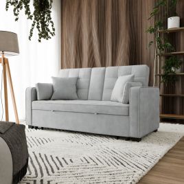 FARLOWE Fabric 2 Seater Sofa Bed - Grey