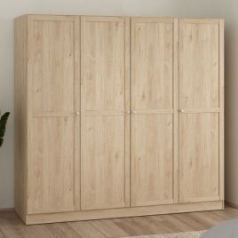 MANFRED 4 Door Wardrobe Light Oak - 195.5cm