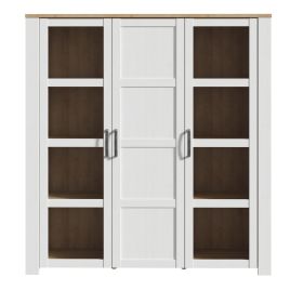 Display Cabinet - BOHOL Cabinet 4x LED Lights Riviera Oak and White 151.1cm