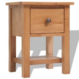 Bedside Table - LANDER Liv Nightstand Brown 36cm
