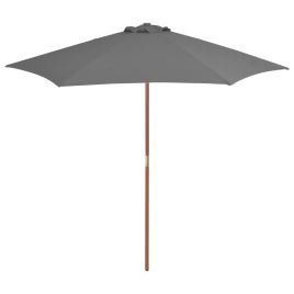 Outdoor Parasol with Wooden Pole 270 cm Anthracite