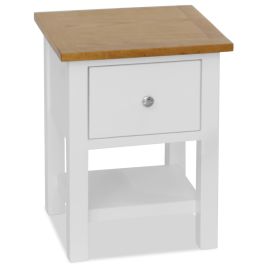 Bedside Table - LANGDON Yule Nightstand White 36cm